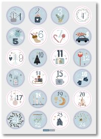 Wordarts Stickerbogen Adventkalender