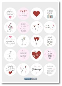 WORDARTS Stickerbogen Love