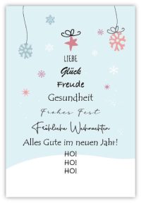 Liebe, Glück, Freude, Gesundheit, Frohes Fest